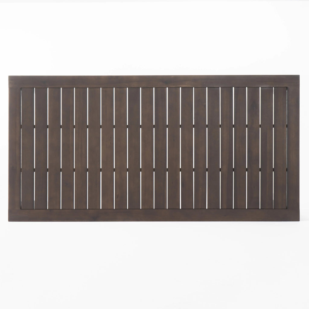 Dark Brown Acacia Wood Rectangular Dining Table X73451