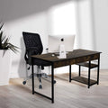 Computer Desk with 2 Tiers Shelves Metal Legs K92001
