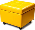 Tufted Leather Storage Ottoman Y57559