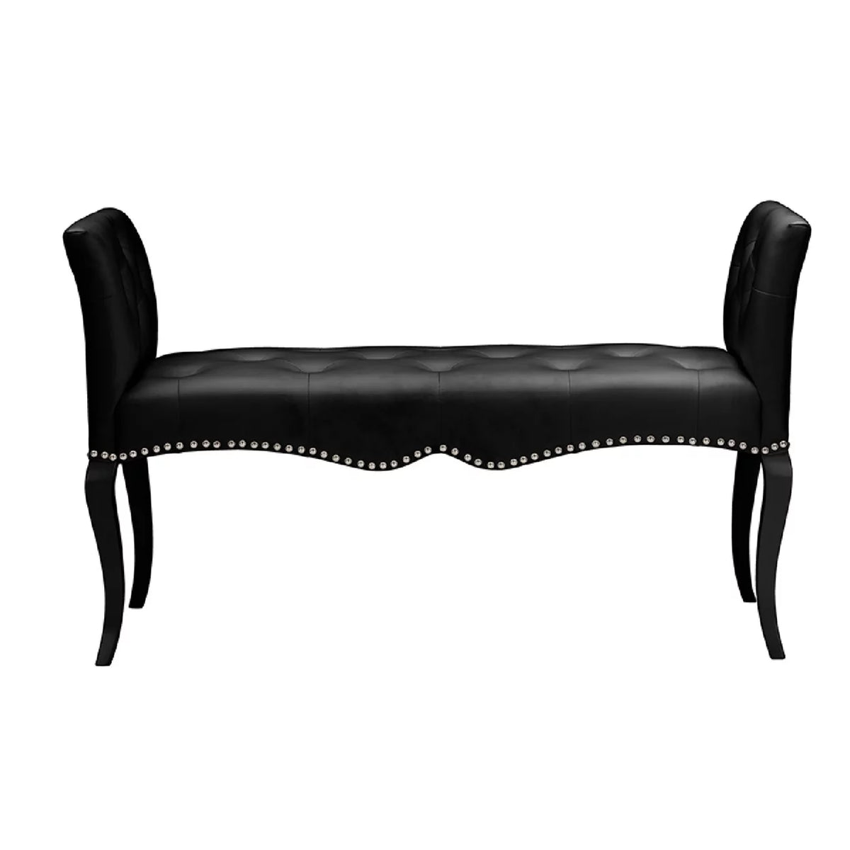 Black Faux Leather Seating Bench Q2039