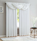 5 Piece Crushed Satin Curtain Set with Valances White T2529
