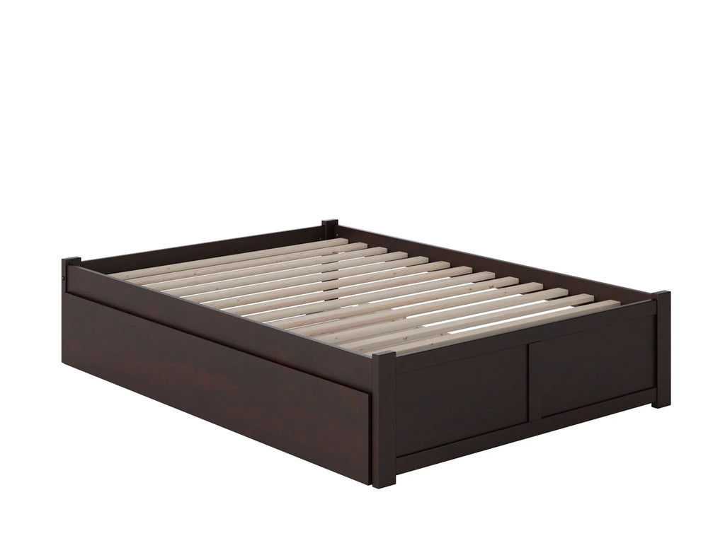 Full Platform Bed with Trundle Bed in Espresso U516093