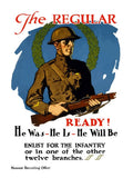 Vintage World War I Poster of An American Infantryman Holding His Rifle B68999