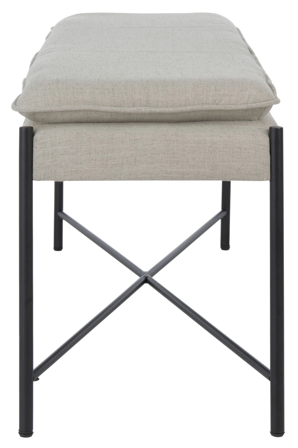 Light Grey Black Cushioned Cross Bench B11512