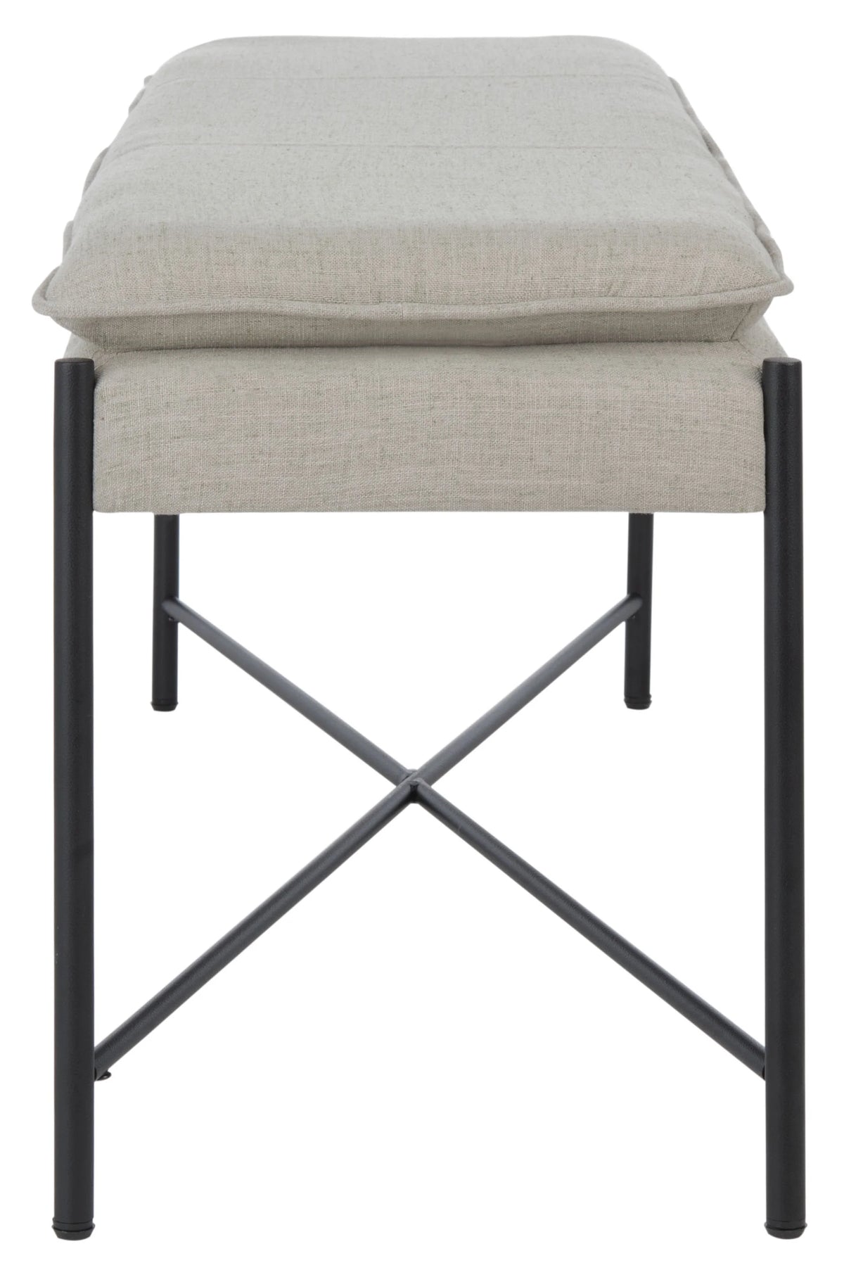 Light Grey Black Cushioned Cross Bench B11512