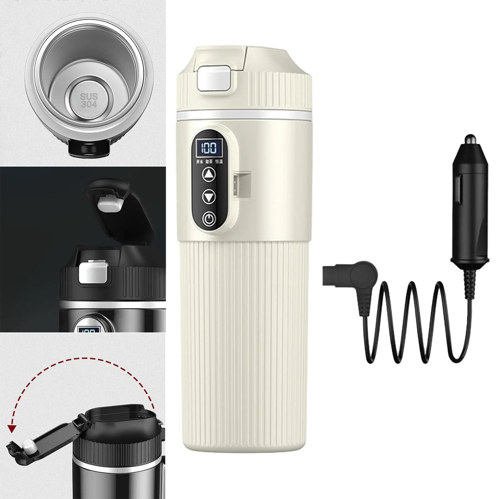 White Heated Car Kettle W1083