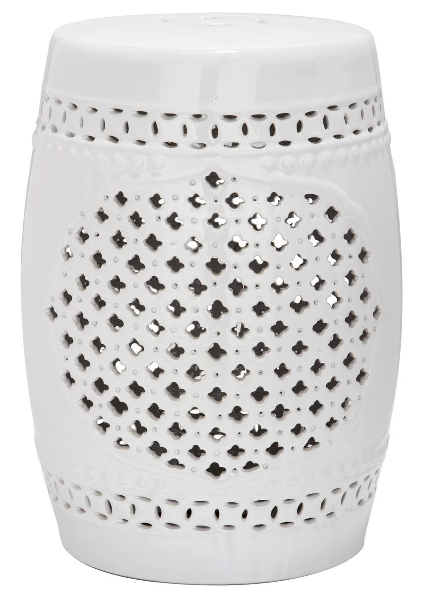 White Garden Stool B666