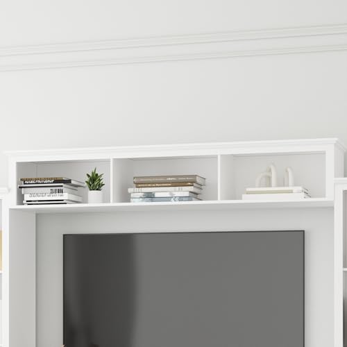 Grey 102" W Large Farmhouse TV Stand with Glass Doors E291