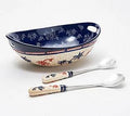 4-qt Floral Lace Basketweave Salad Bowl with Servers J2797