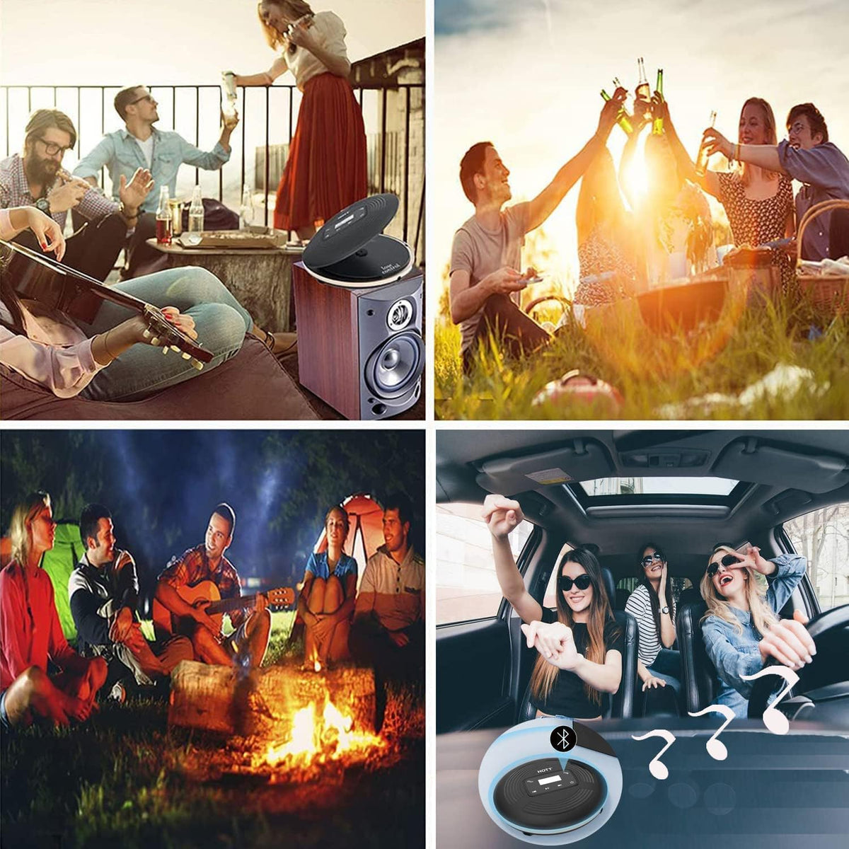 Portable CD Player with Bluetooth 5.0 and AUX Output, Black F91151