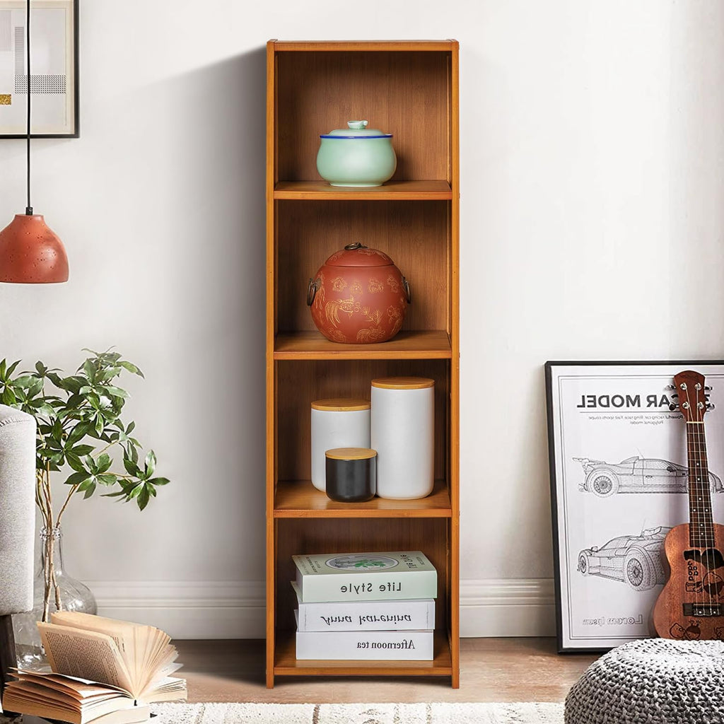 4-Tier Narrow Bamboo Bookcase U53773