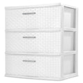 3 Drawer Wide Weave Tower White M920