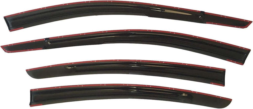Black Tinted Side Window Vent Visor Deflectors Rain Guards Pack of 2 K34071
