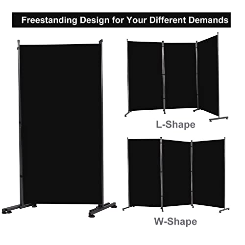 Black 71''x72''H Fabric Room Divider V131318