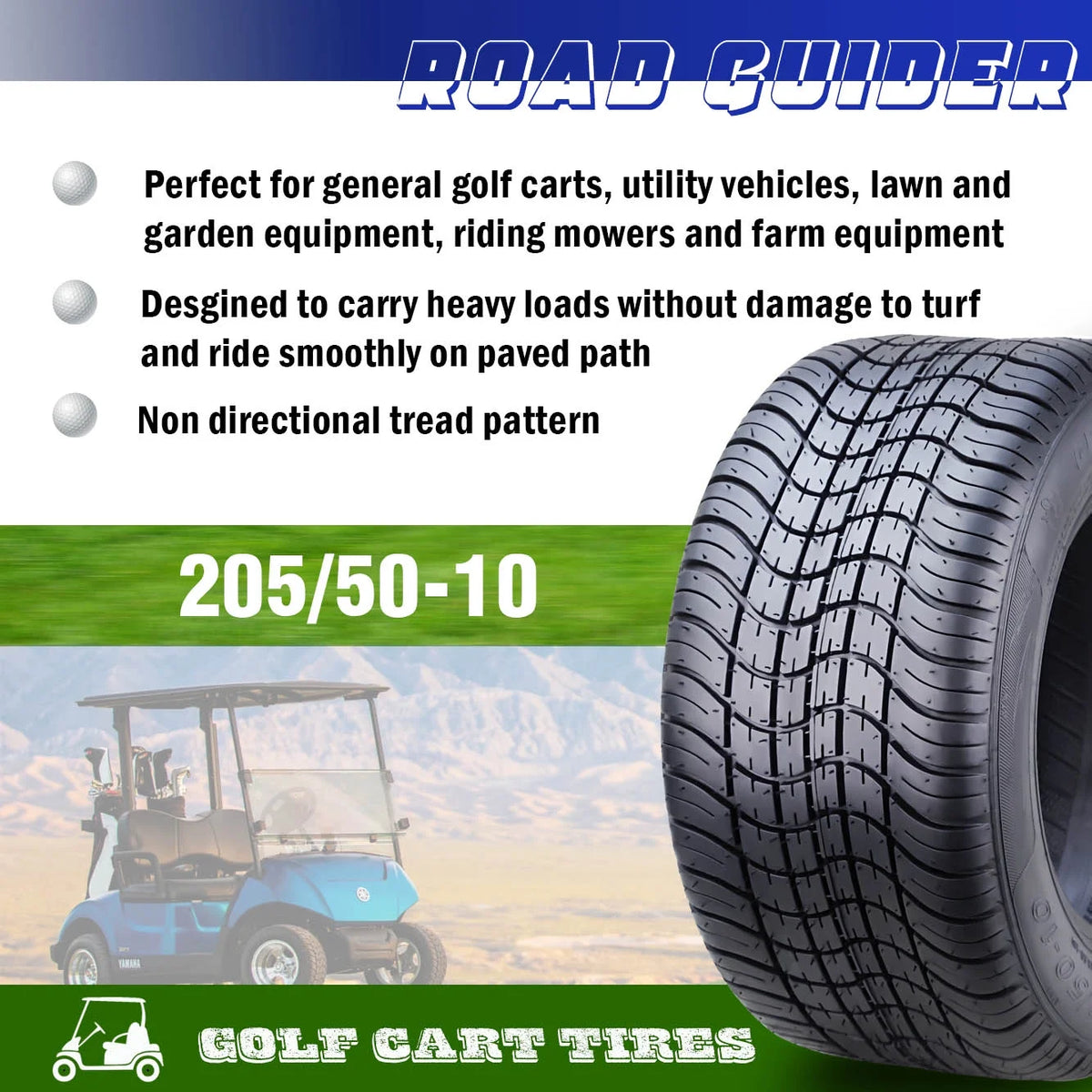 205/50-10 4 Ply Golf Cart ATV Tires C1364