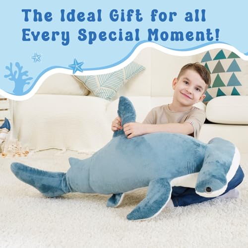 37 inch Blue Shark Stuffed Animal Plush Toy F96189
