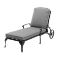 Outdoor Chaise Lounge Chair Cast Aluminum with Wheels and Adjustable Reclining P67542