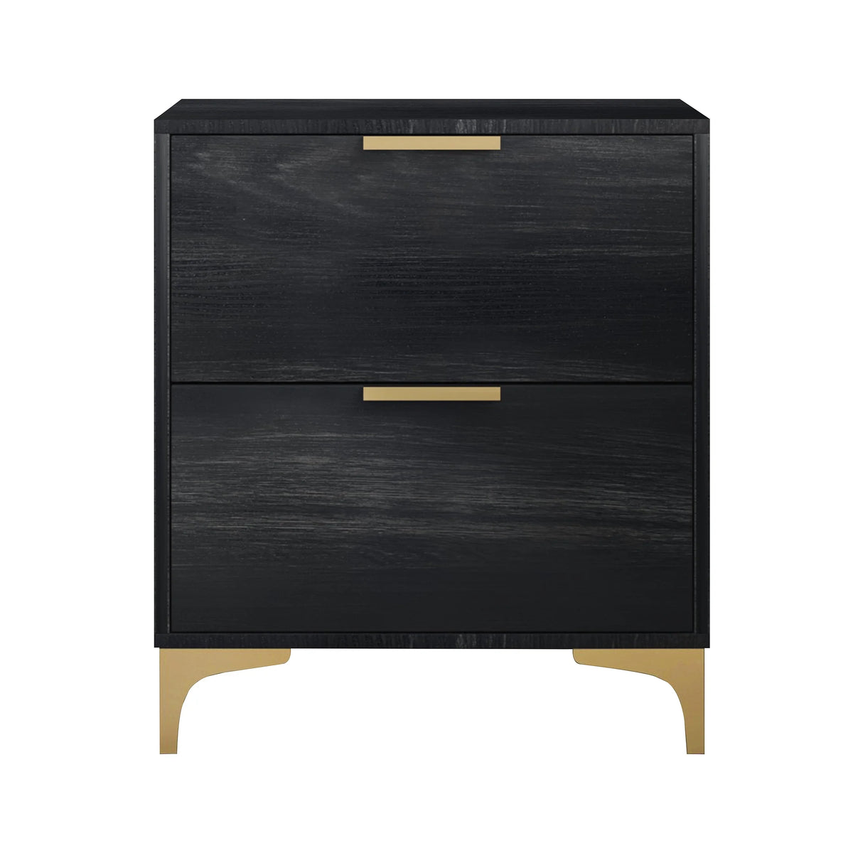 Black Velvet Upholstered Queen Bed with 2 Nightstands G759