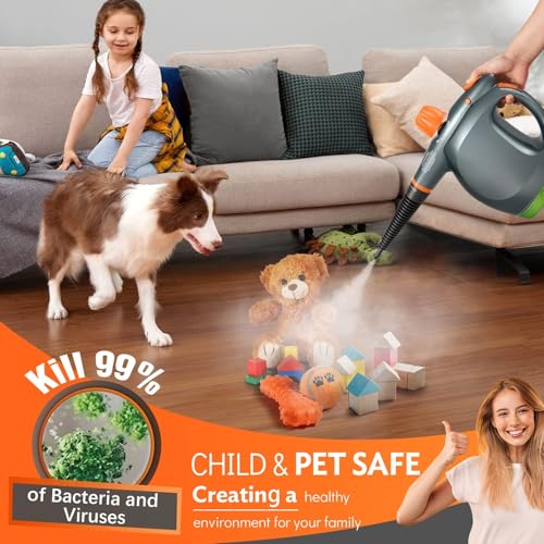 1250W Handheld Steam Cleaner with Detergent Container and Safety Lock Q1176