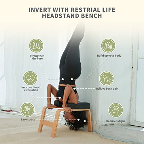 Black Yoga Headstand Bench with Wood and PU Pads G16156
