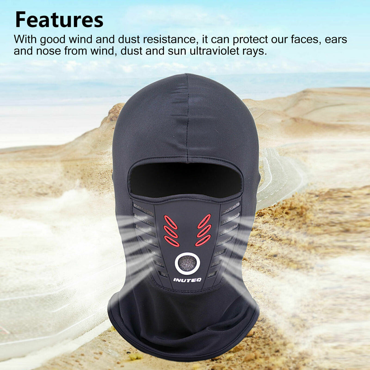 Black Tactical Balaclava Full Face Mask R7686