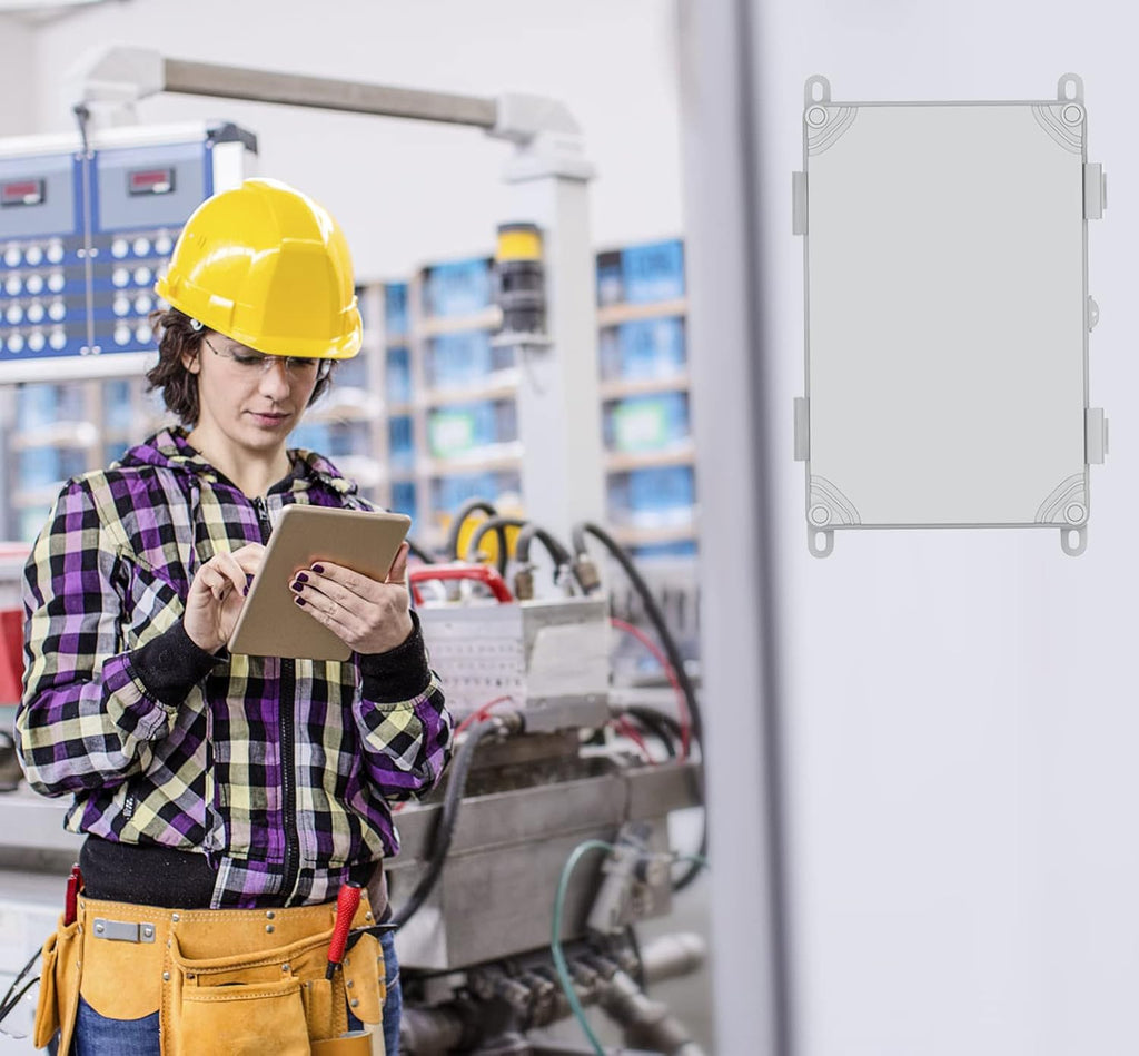 Hinged Cover Stainless Steel Latch Electrical Box Enclosure 400x300x170mm IP67 Waterproof ABS Plastic Enclosure W507