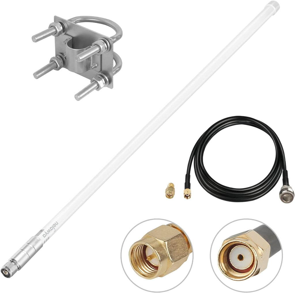 5.8 dBi LoRa Antenna 915Mhz Omni-Directional with 10ft Cable White U491
