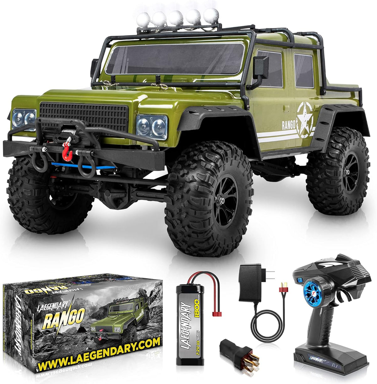 1:8 Scale Army Green 4x4 Offroad Remote Control Truck B4860