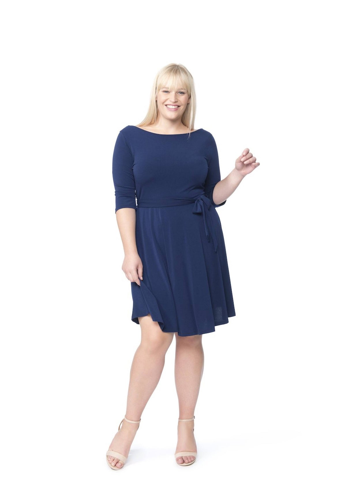 A-Line Dress in Classic Navy Crepe V534722