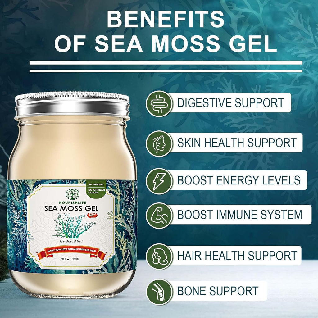 18 oz Natural sea Moss Gel, 1 Bottle B92839