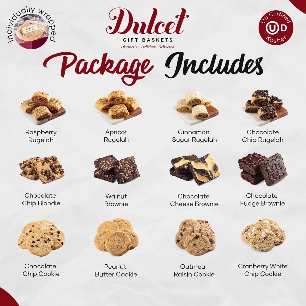 Birthday Celebration Gift Tin with Fresh Baked Cookies, Fudge Brownies & Flaky Rugelah T278