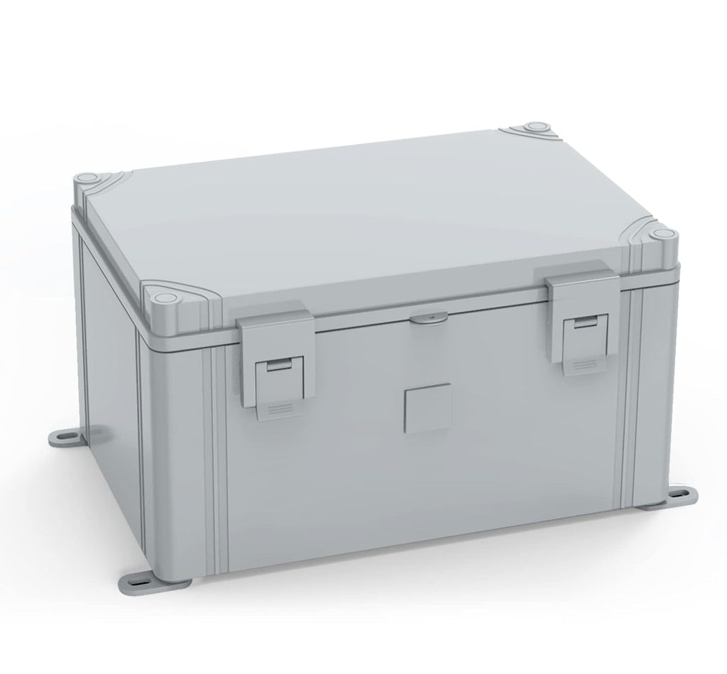 Hinged Cover Stainless Steel Latch Electrical Box Enclosure 400x300x170mm IP67 Waterproof ABS Plastic Enclosure W507