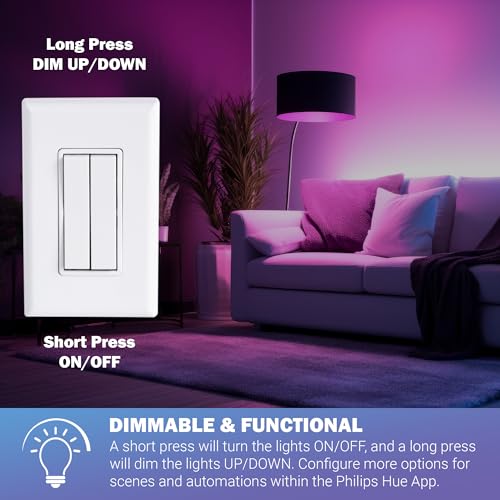 Self Powered Wireless Smart Dimming Switch for Philips Bulbs K7107