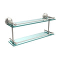 22-inch Double Glass Shelf with Gallery Rail Polished Nickel K855
