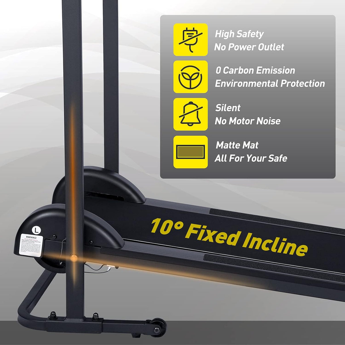 Small Foldable Manual Treadmill with 10° Incline W583