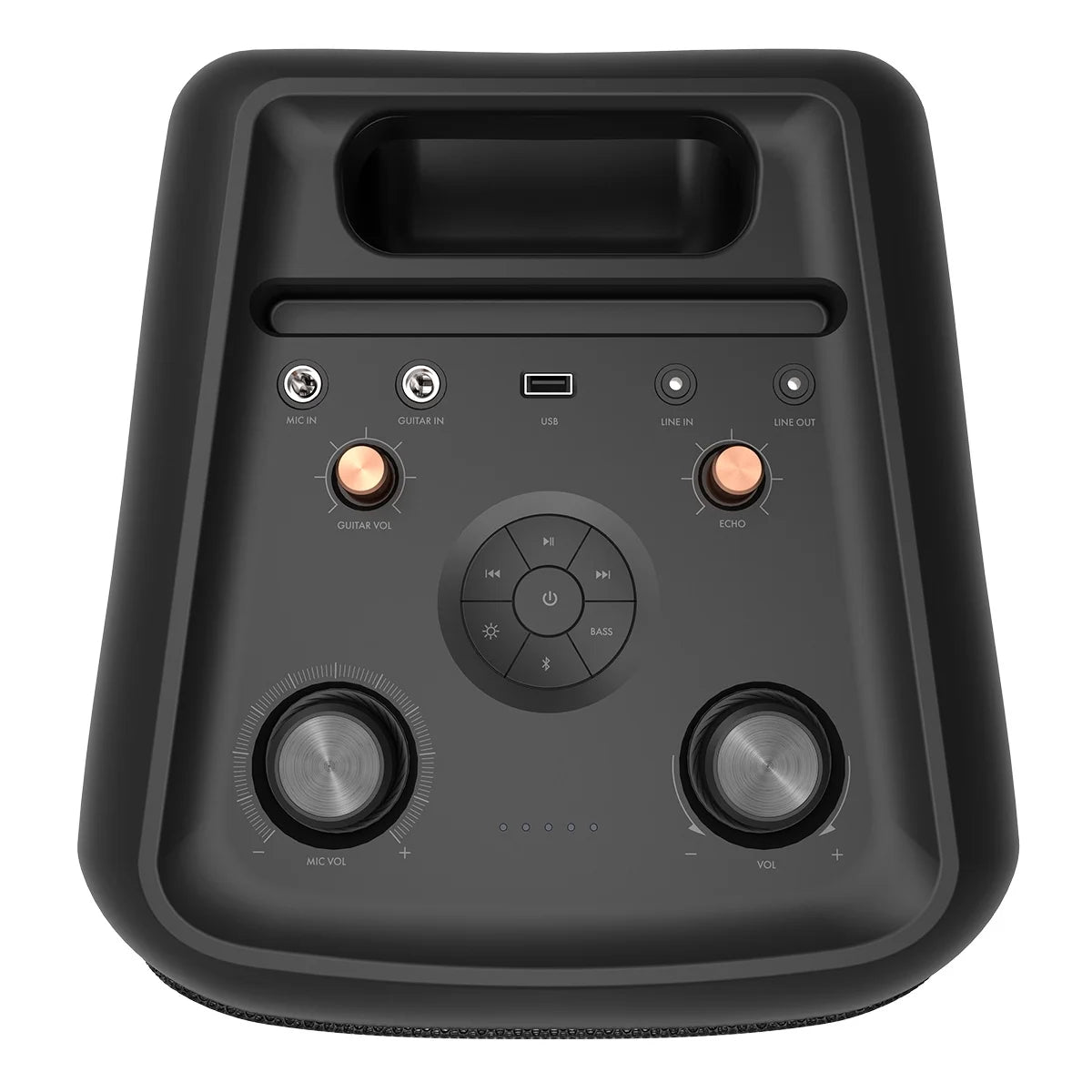 Bluetooth Wireless Party Speaker with Wired Microphone, RGB Lighting, Guitar Input, IPX4 Splash Resistance E5854