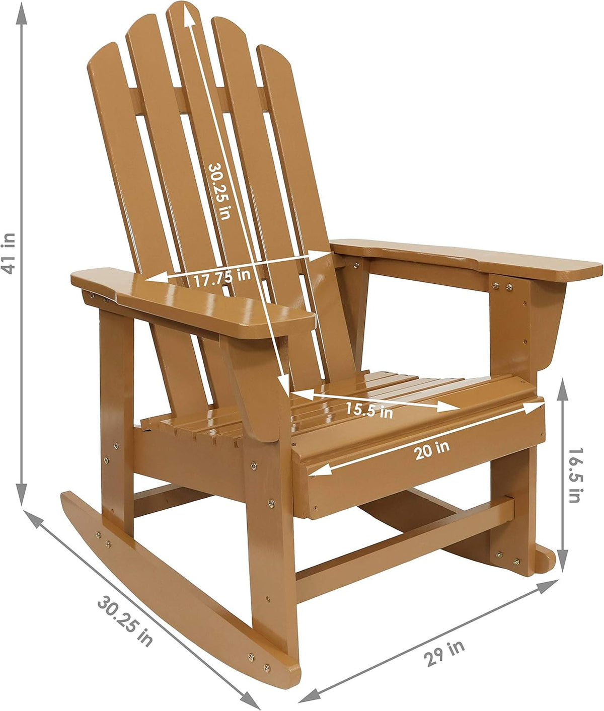 Adirondack Rocking Chair with Cedar Finish L876330