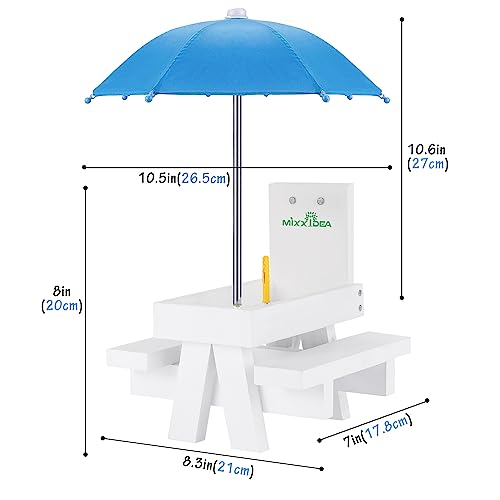 Wooden Squirrel Feeder Table with Umbrella J82746