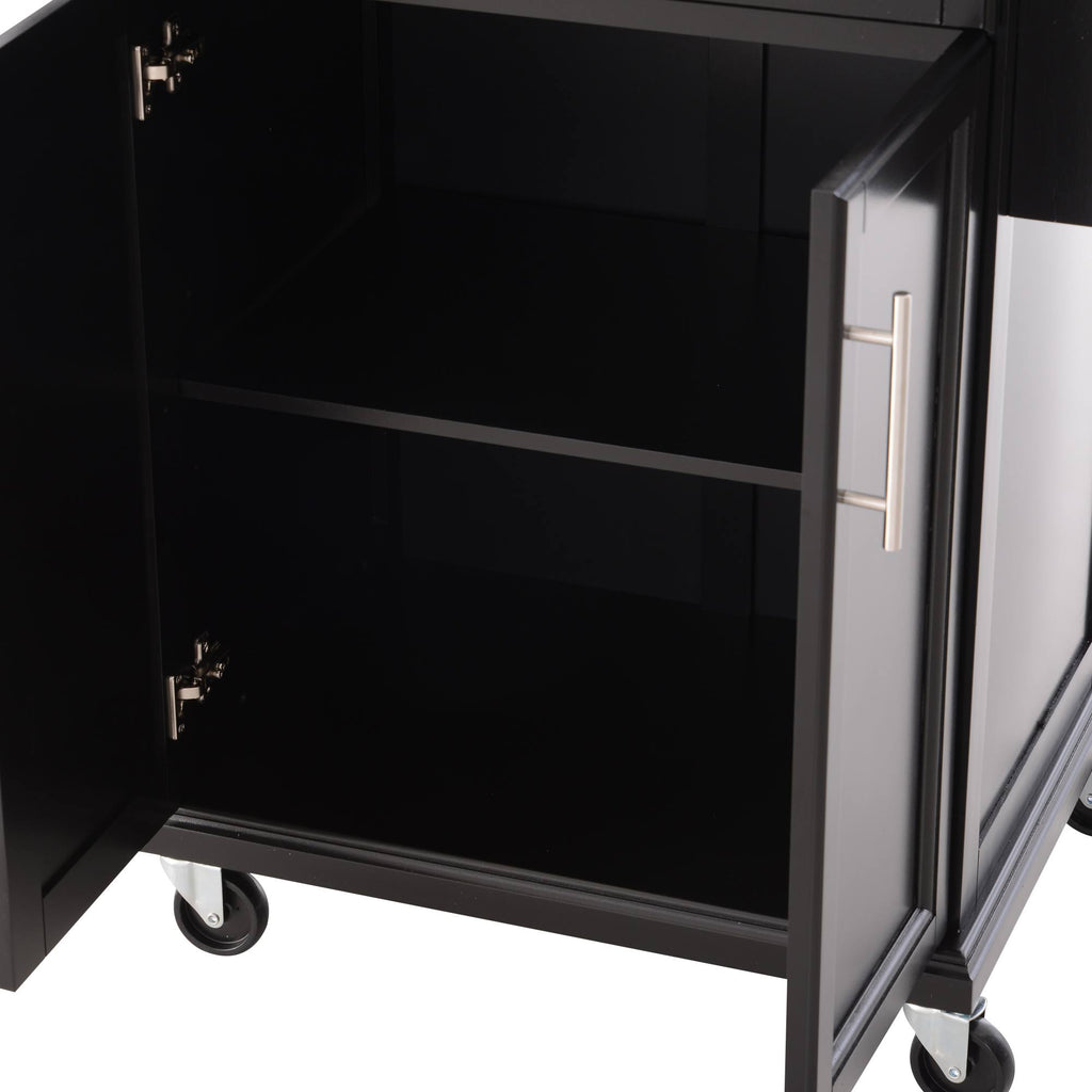 Wood Stainless Steel Rolling Kitchen Island Utility Cart U9831