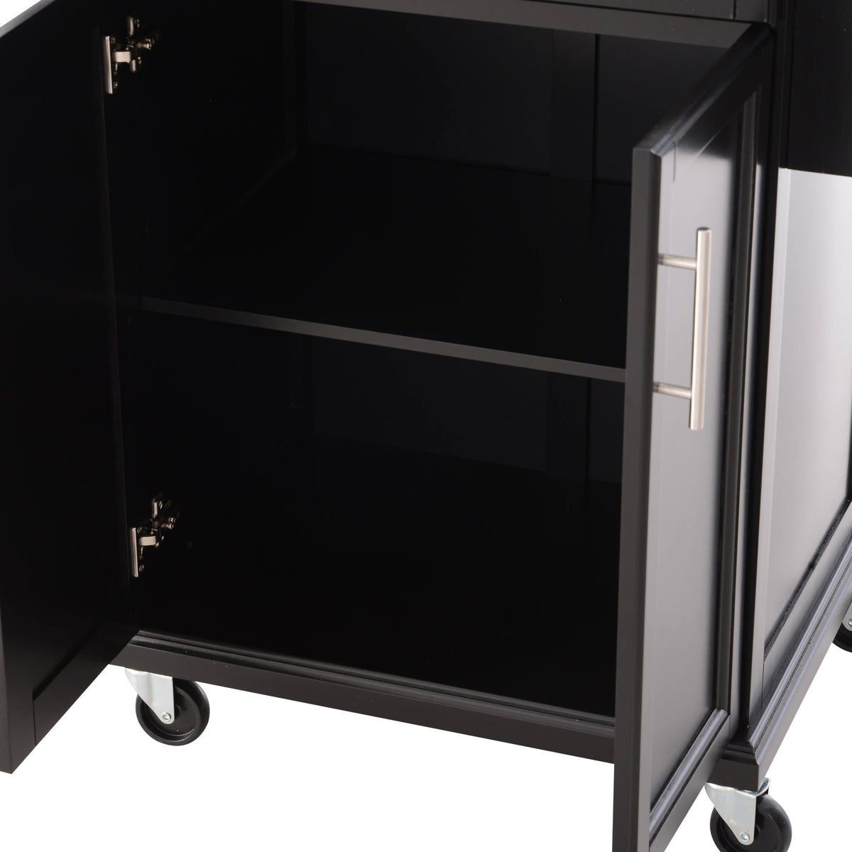 Wood Stainless Steel Rolling Kitchen Island Utility Cart U9831