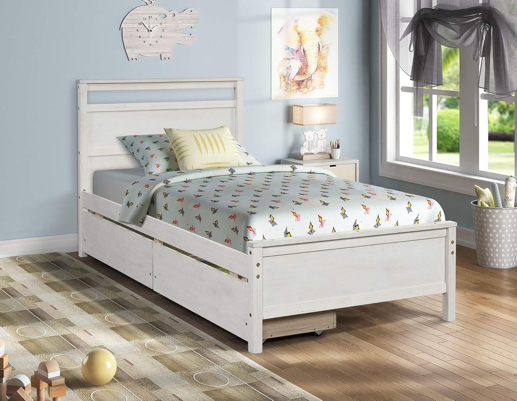 Twin Daybed with Trundle Pine Wood Bed Frame O896362