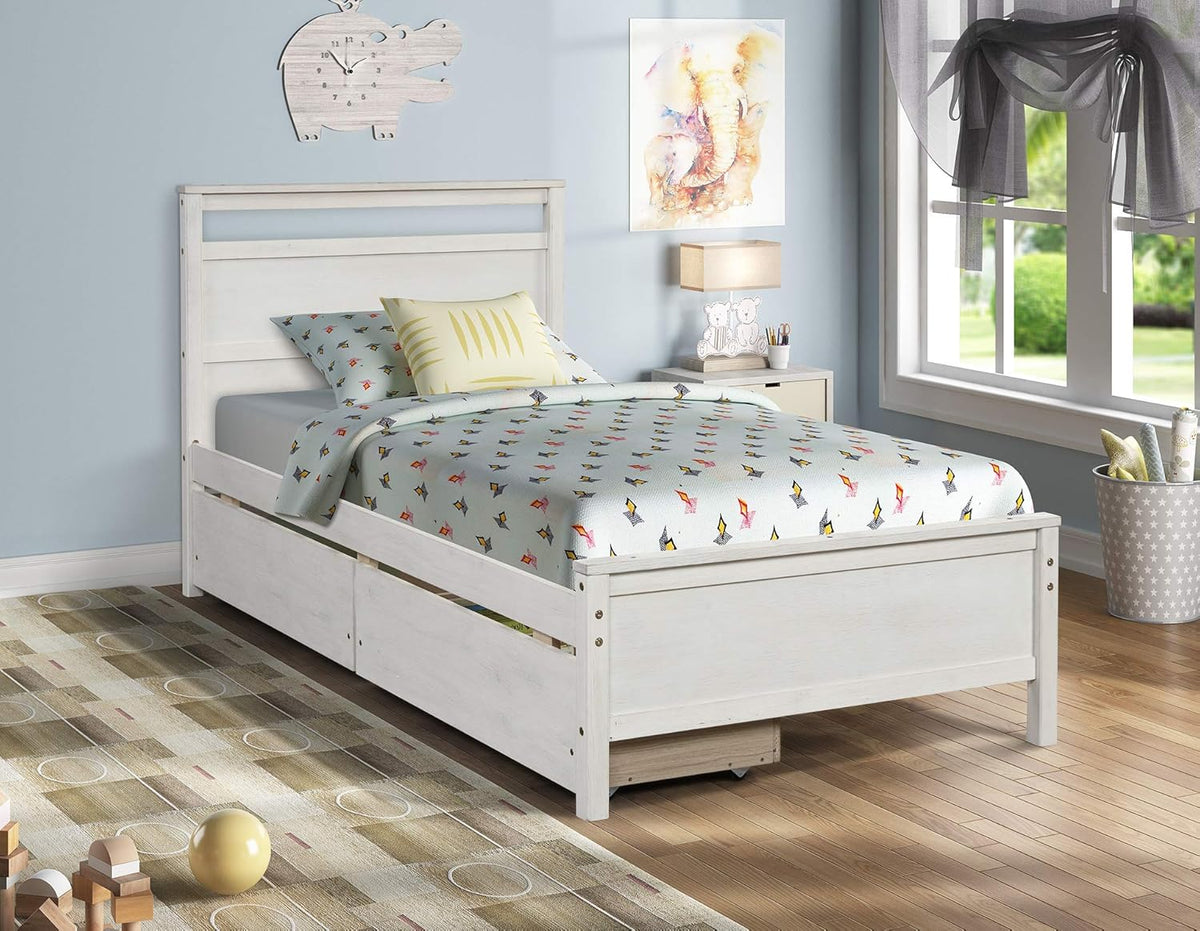 Twin Daybed with Trundle Pine Wood Bed Frame O896362