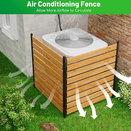 2 Panels No Dig Wooden Privacy Fence Screen, 42" H X 40" W Outdoor Fence X45959