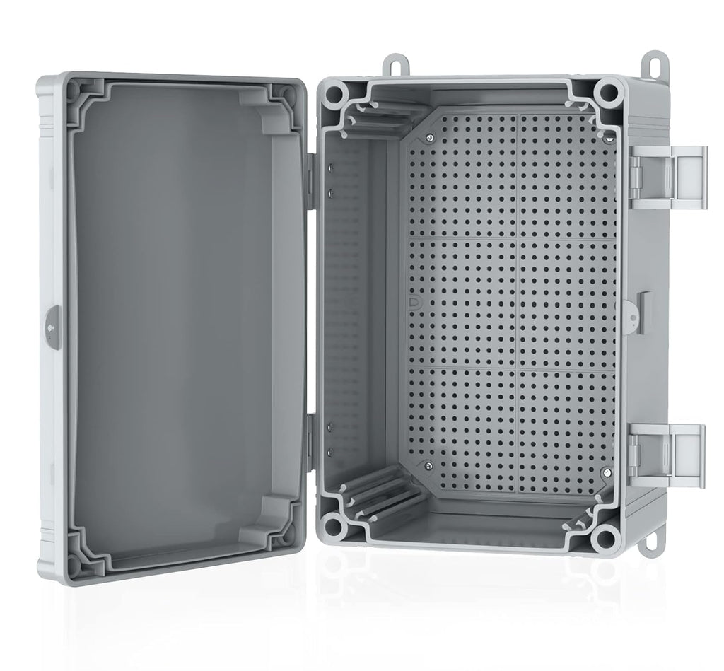 Hinged Cover Stainless Steel Latch Electrical Box Enclosure 400x300x170mm IP67 Waterproof ABS Plastic Enclosure W507