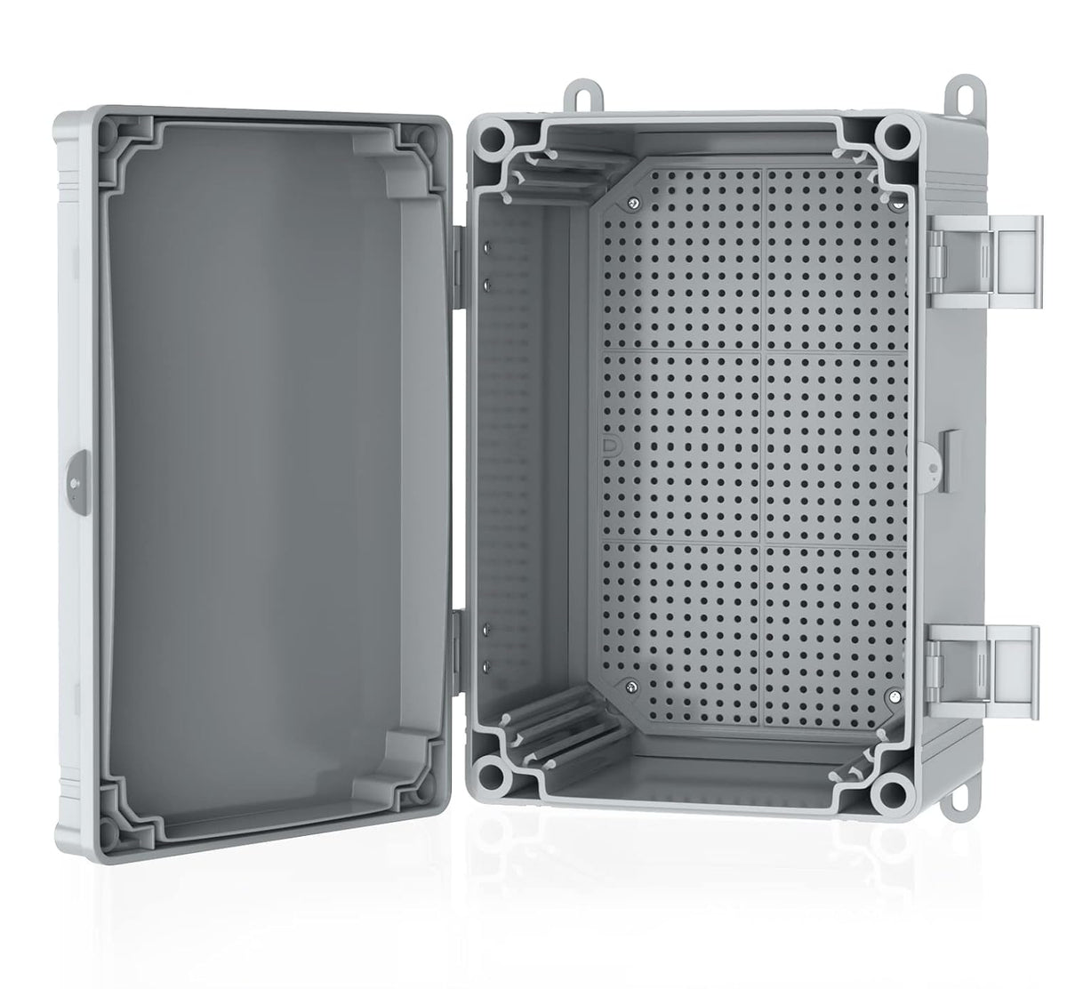 Hinged Cover Stainless Steel Latch Electrical Box Enclosure 400x300x170mm IP67 Waterproof ABS Plastic Enclosure W507