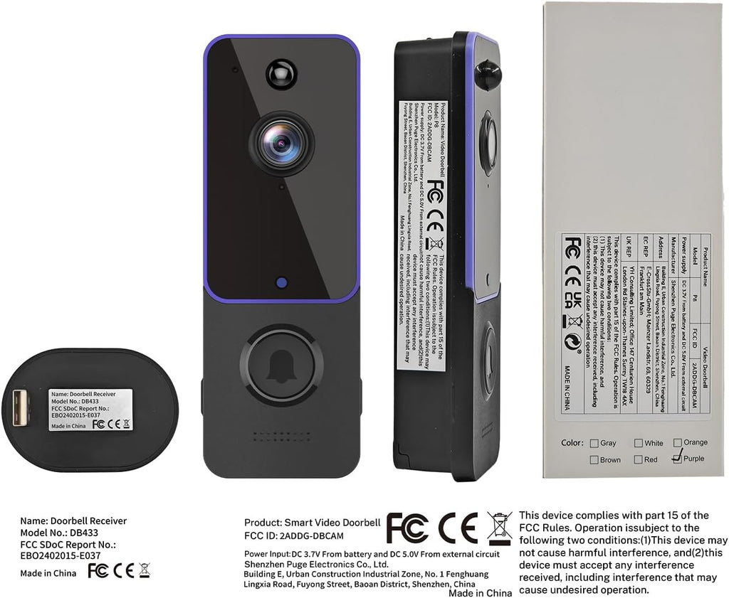Wireless Doorbell Camera with Night Vision W628853