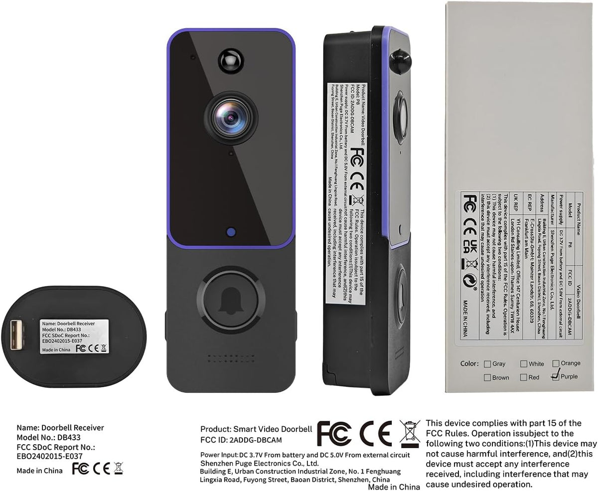 Wireless Doorbell Camera with Night Vision W628853