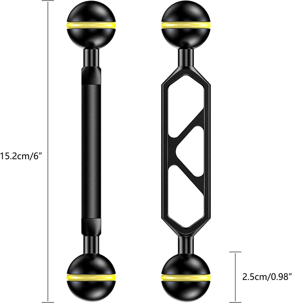 Aluminum Alloy Underwater System Connector Ball Head Dual Balls Arm F195