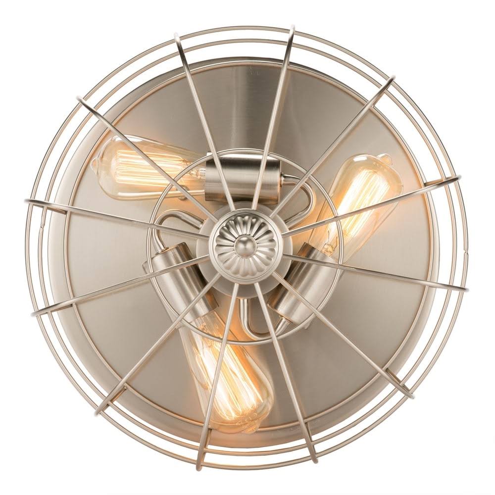 Industrial 3-Light Oil Rubbed Bronze Flush Mount L128602