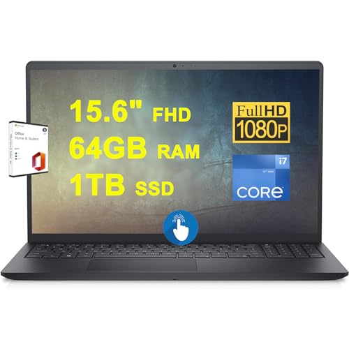Black 15.6" FHD Touchscreen Laptop Intel i7-1255U 32GB RAM 1TB SSD U588377